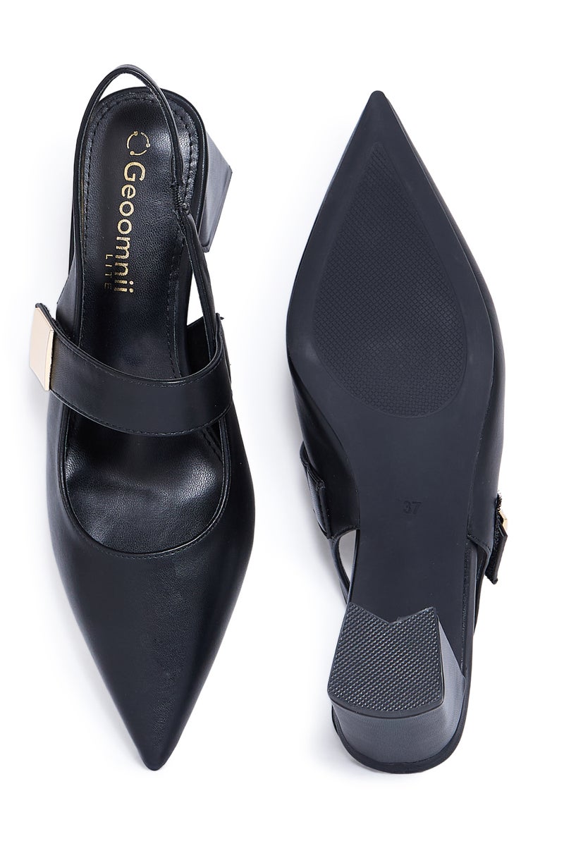 جيومني بغل الكعب المتوسط للنساء – كعب أنيق بدون ظهر للمكتب، للحفلات والملابس اليومية - Image 5